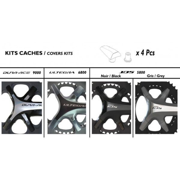 Kit Tornillo y Tapa Specialites TA Shimano 105 6800 Negro Antracita