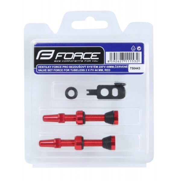 Kit de Valvulas Force para tubeless 44m Rojo