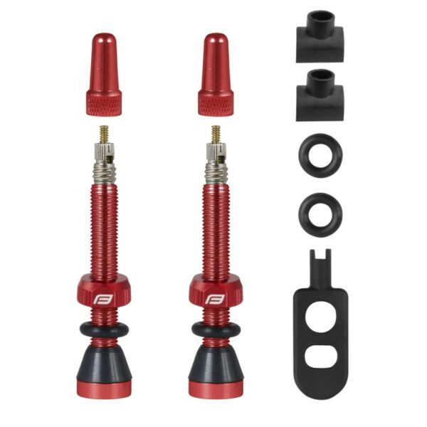 Kit de Valvulas Force para tubeless 44m Rojo