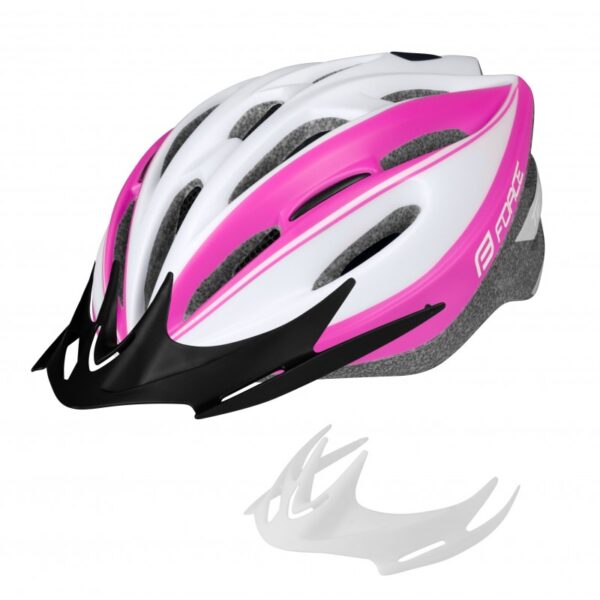 Casco Force Tery Blanco-Rosa S-M