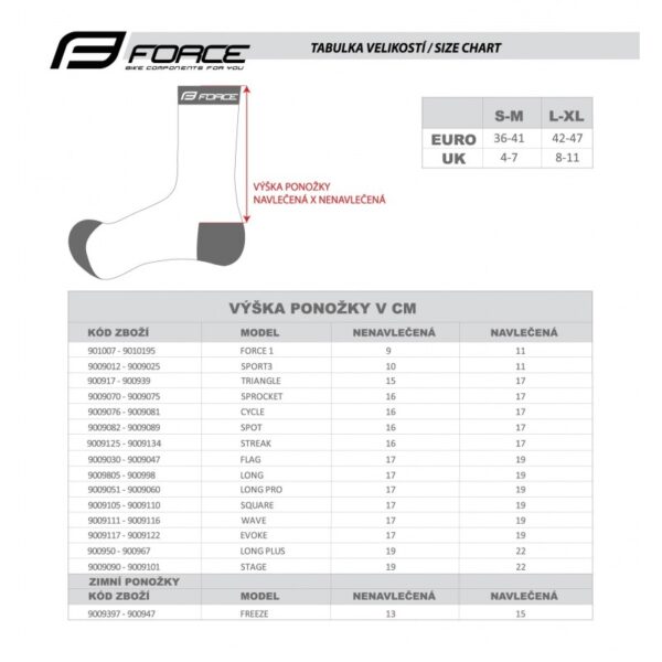 Calcetines Force Trace Rosa-Blanco L-XL