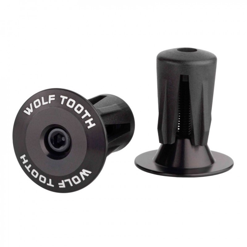 Tapones de manillar Wolf Tooth Aluminio CNC Negro